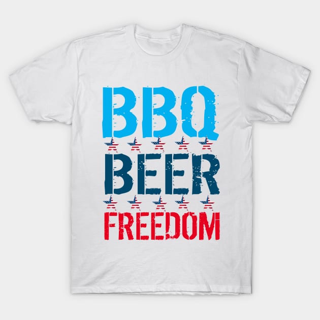 BBQ Beer Freedom T-Shirt by FERRAMZ